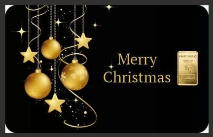 Zlata palica 1 g - MERRY CHRISTMAS